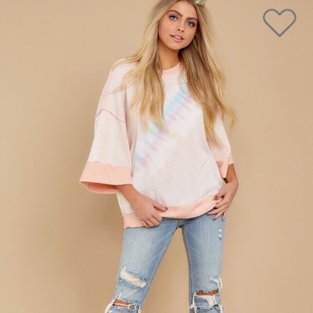 Red Dress Tie Dye By The Way Blush Top